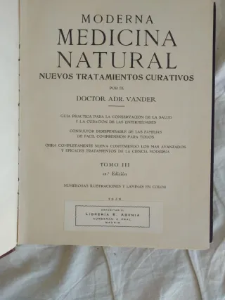 Medicina Natural Dr Vander 1950, tres tomos