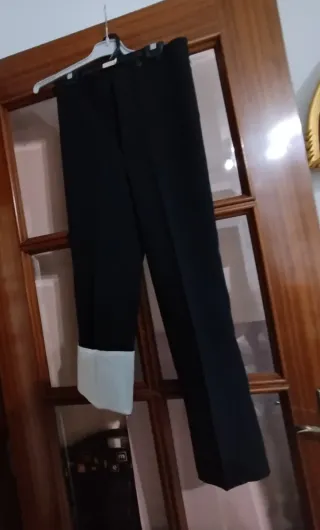Pantalón traje campero niño negro y blanco