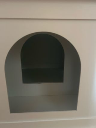 Mueble arenero gatos blanco