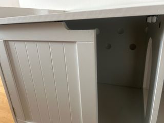 Mueble arenero gatos blanco
