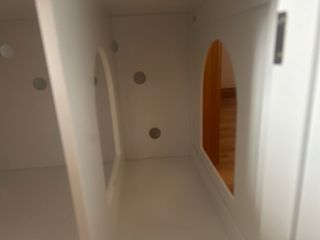 Mueble arenero gatos blanco