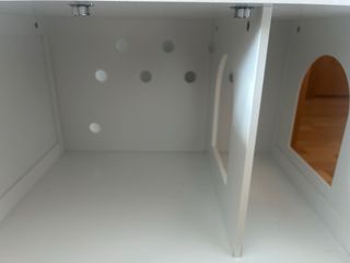 Mueble arenero gatos blanco