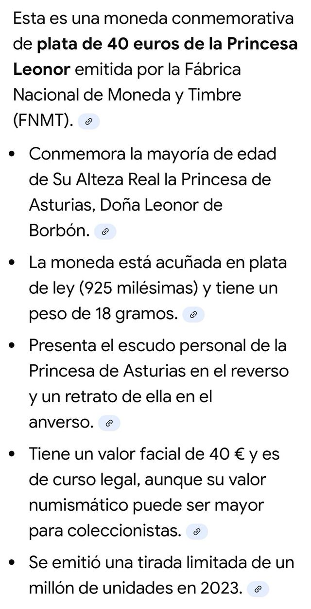 Moneda 40€ Princesa Leonor Plata 925 2023