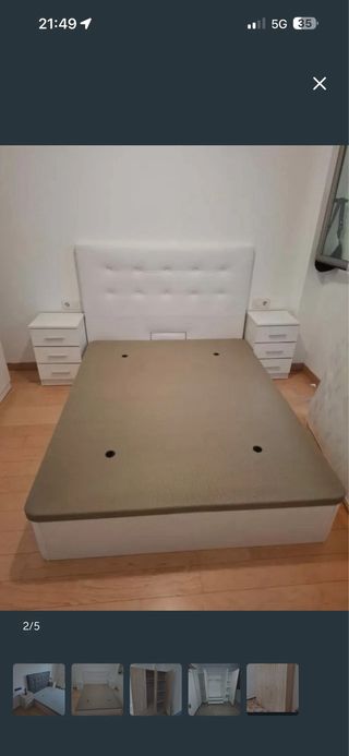 Canapé + Colchón + Cabecero Blanco