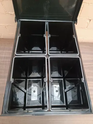 Cubo basura integrado Relaxdays 4 compartimentos