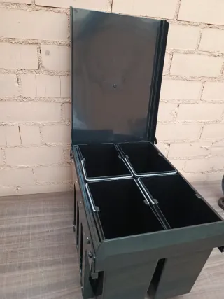 Cubo basura integrado Relaxdays 4 compartimentos