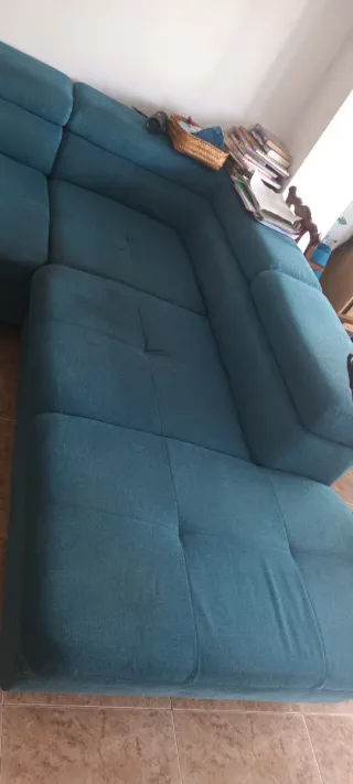 Sofá chaise longue azul