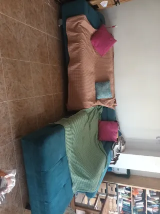 Sofá chaise longue azul