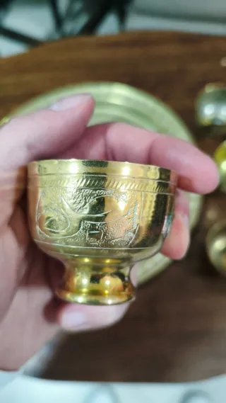 Set da caffè in stile arabo in ottone