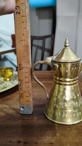 Set da caffè in stile arabo in ottone