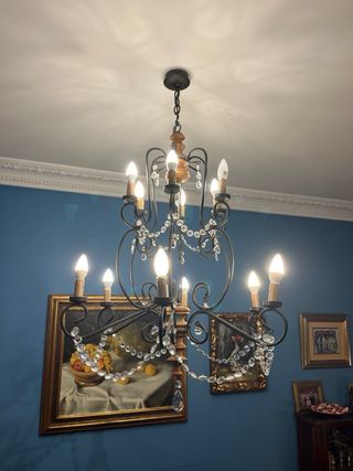 Lámpara de techo con cristales