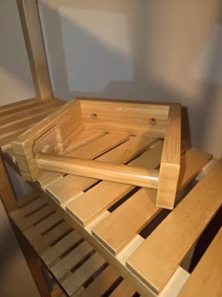 Estantería madera 4 niveles con portapapel