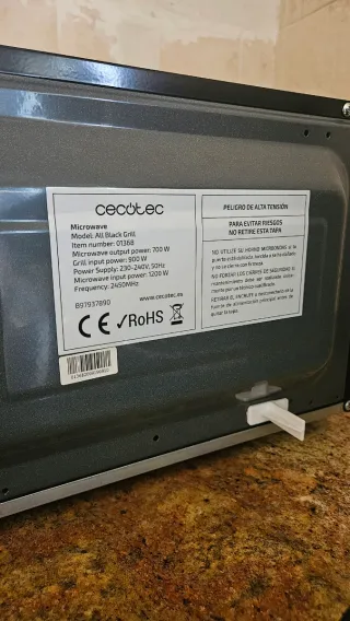 Microondas Cecotec Negro Libre Instalación