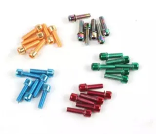 LOTE 6 TORNILLOS ALUMINIO MANILLAR BICICLETA