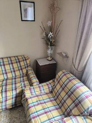 Conjunto sofás y mesa camilla