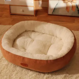 Cama Perro Ovalada Suave Cómoda 50 x 40 x 16 cm