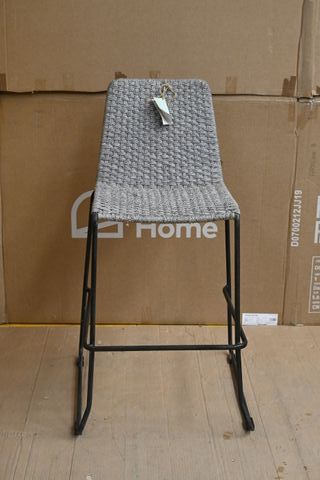 Sgabello da esterno corda grigio e nero