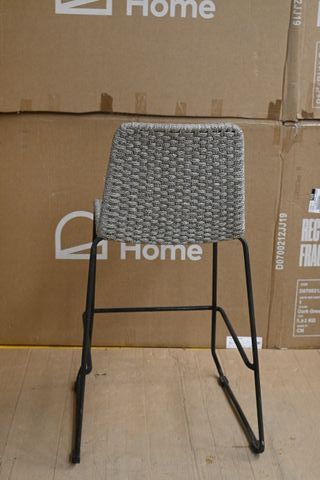 Sgabello da esterno corda grigio e nero