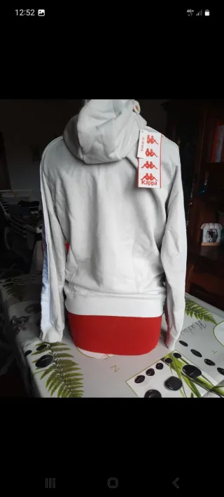 Kappa felpa con cappuccio bianca