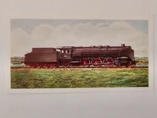 Renfe.Postal antigua de tren de vapor