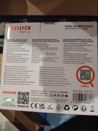 Radio Reloj Despertador Aiwa CR-15 AM/FM