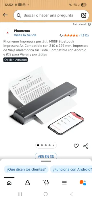 Impresora térmica portátil gris