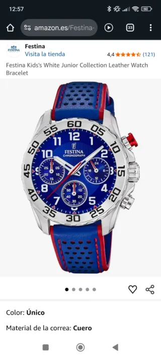 Reloj Festina Cronógrafo Azul y Plateado