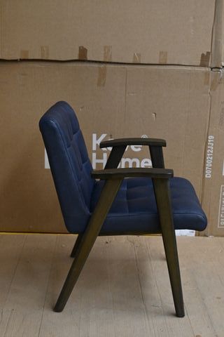 Poltroncina salotto ecopelle blu