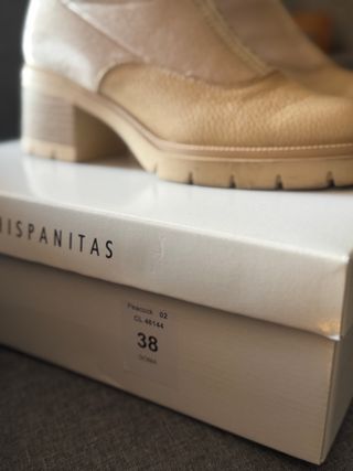 Botas Hispanitas Beige Cremallera
