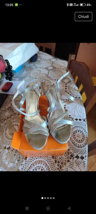 Sandali Donna Moda Argento