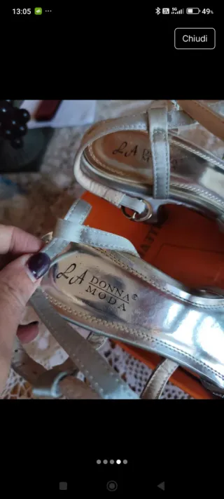 Sandali Donna Moda Argento