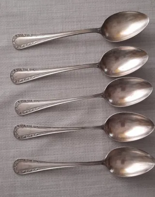 Cubiertos Alpaca Baño Plata antiguos