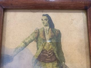 Cuadro antiguo de torero y toro