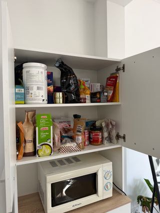 Mueble Auxiliar Cocina Blanco y Madera