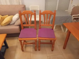 Mesa de salón provenzal + 4 sillas