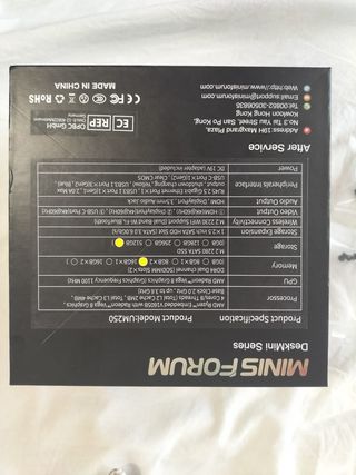 Mini PC Minisforum UM-250 16GB RAM 512GB SSD