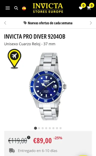 Reloj Invicta 9204OB Azul y Plateado