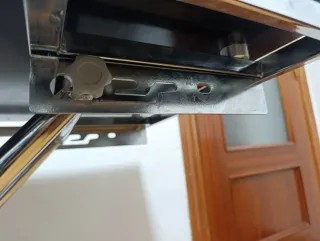 Mesa plegable cristal negro y metal