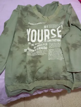 Sudadera verde caza con estampado