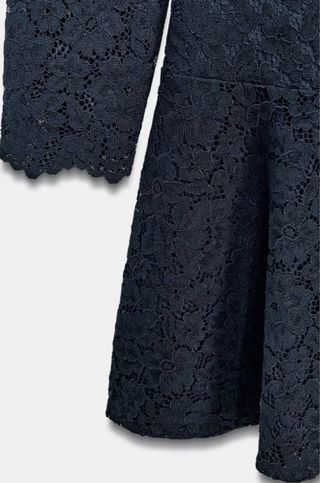 Vestido Zara encaje azul marino Talla M