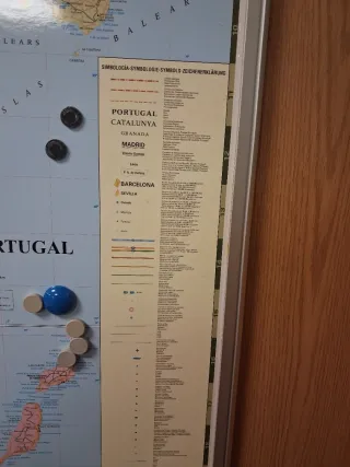 Mapa España y Portugal Pizarra