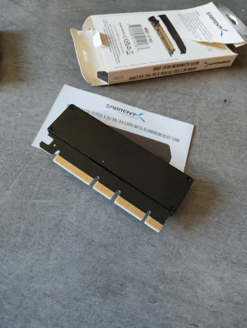 Adaptador Sabrent NVMe M.2 a PCIe afbeelding 2