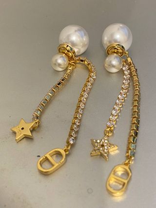 Pendientes Dior Tribales Largos Cadenas + Caja