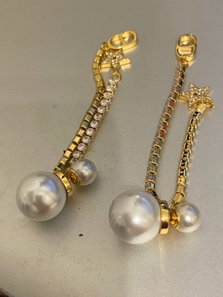 Pendientes Dior Tribales Largos Cadenas + Caja