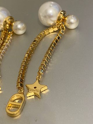 Pendientes Dior Tribales Largos Cadenas + Caja