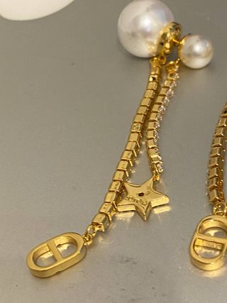 Pendientes Dior Tribales Largos Cadenas + Caja