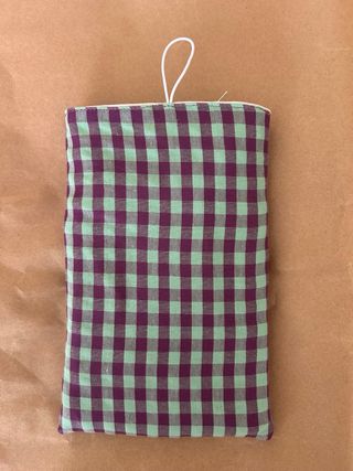 Funda para Ebook 13x21cm Cuadros Morado/Verde