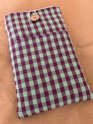 Funda para Ebook 13x21cm Cuadros Morado/Verde