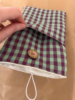 Funda para Ebook 13x21cm Cuadros Morado/Verde