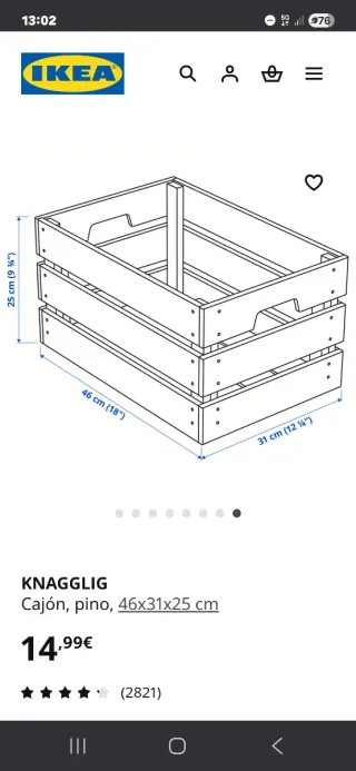 4 Cajas de Madera Knagglig Ikea con tapas